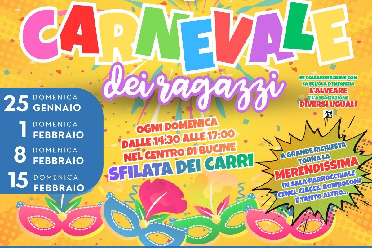 Carnevale dei Ragazzi a Bucine 2025