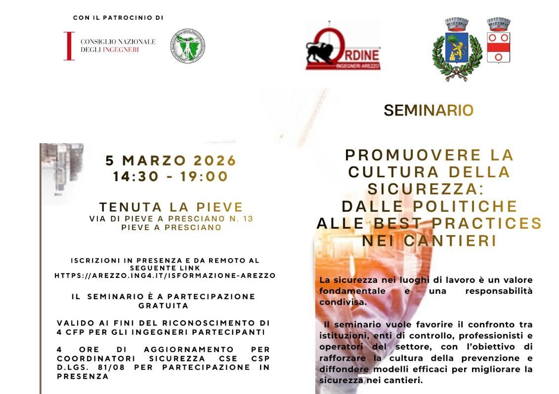 Sicurezza nei cantieri: seminario di livello nazionale