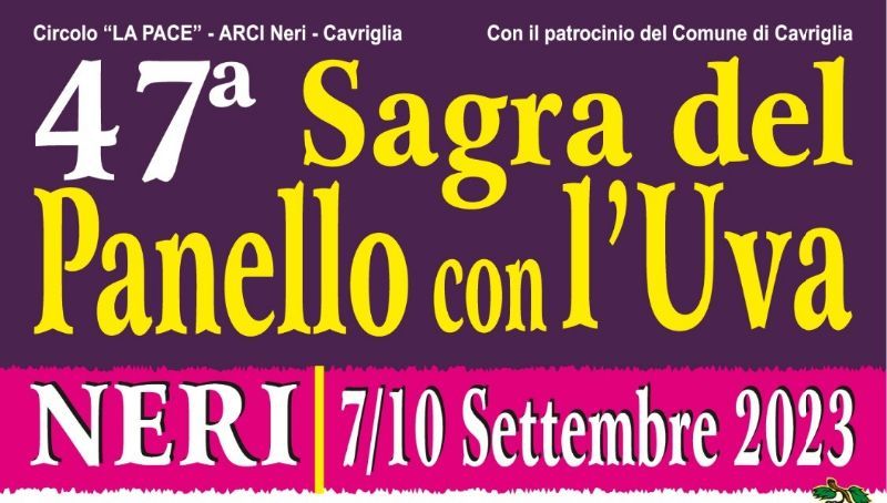 Perdno al Neri 2023 e 47° Sagra del Panello con l'uva