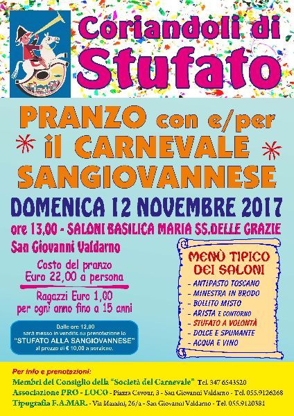 CORIANDOLI DI STUFATO 2017 A SAN GIOVANNI VALDARNO