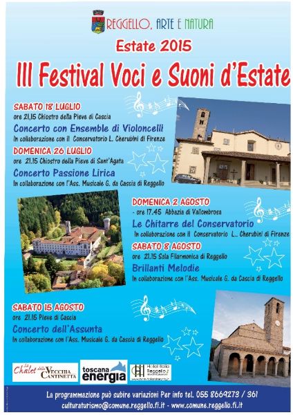 DAL 18 LUGLIO AL 15 AGOSTO  REGGELLO IL FESTIVAL “VOCI E SUONI D’ESTATE”