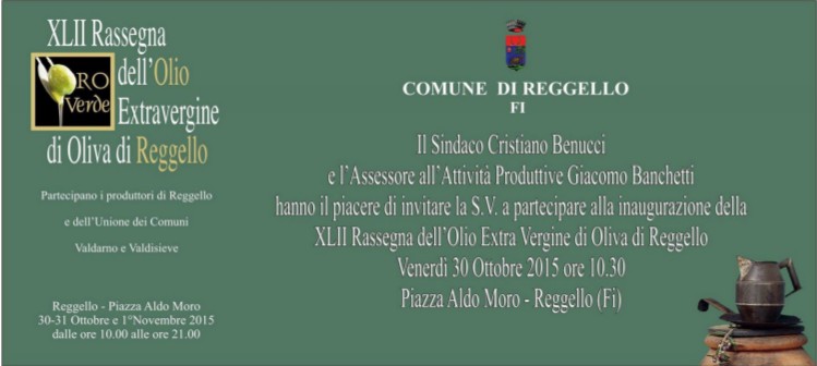 A REGGELLO LA 42^ EDIZIONE DELL’OLIO EXTRAVERGINE D’OLIVA