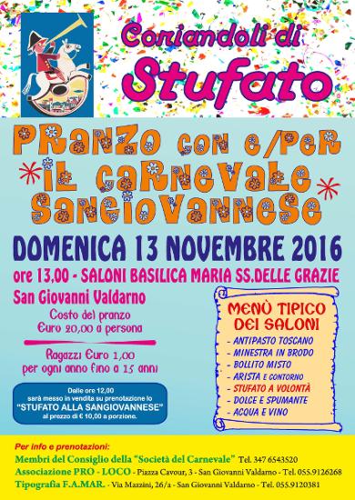 Coriandoli di stufato – Pranzo per il carnevale Sangiovannese