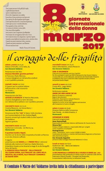 GIORNATA INTERNAZIONALE DELLA DONNA IN VALDARNO