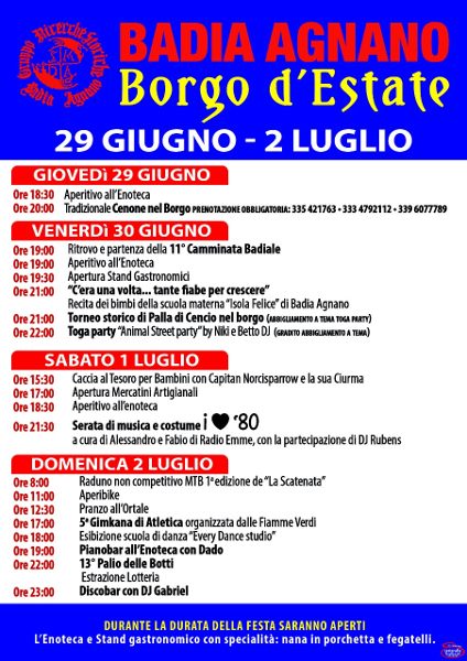 BORGO D’ESTATE 2017