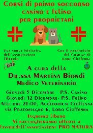 CORSI DI PRIMO SOCCORSO CANINO E FELINO