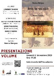 “FINE DI SECOLO”. PRESENTAZIONE DELL’ULTIMO VOLUME DI MARCO STERPOS