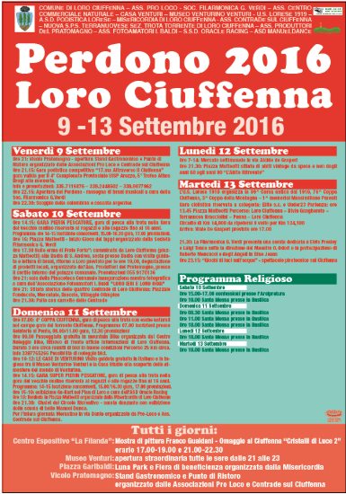 Festa del perdono 2016 a Loro Ciuffenna