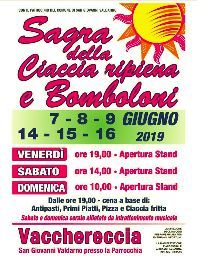 SAGRA DELLA CIACCIA RIPIENA E DEI BOMBOLONI A VACCHERECCIA 2019